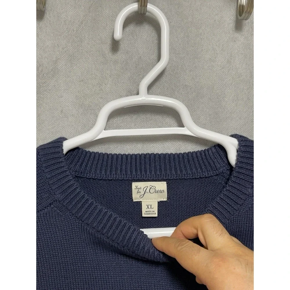 NWOT J Crew Sweater Men XL Blue Nordic Oarsmen Grandpa Fisherman Heavy Crew Neck